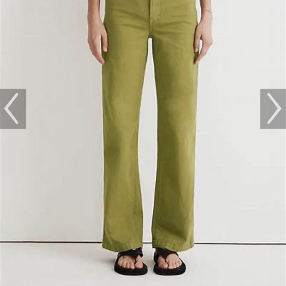 Madewell Emmett Wide-leg Green Pants